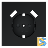 Накладка для розетки с заземлением и защитными шторками, с USB A+A, S70 (графит)