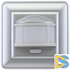 Датчик движения 2300Вт с ручн.упр. 3-х проводная схема, реле, Матовый хром, серия Wessen 59, Schneider Electric