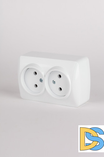 Розетка двухместная без заземления ELBI Alsu 504-010200-908
