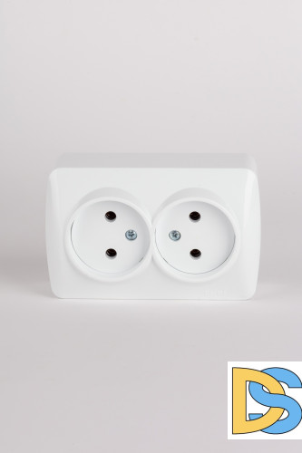Розетка двухместная без заземления ELBI Alsu 504-010200-908