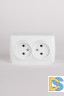 Розетка двухместная без заземления ELBI Alsu 504-010200-908