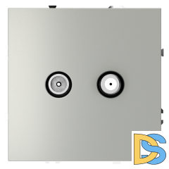 Розетка телевизионная встраиваемая VOLTUM S70 оконечная TV+SAT, (сталь)