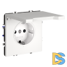 Розетка встраиваемая VOLTUM S70 с заземлением, защитными шторками и крышкой 16А, (белый матовый)