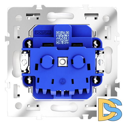 Розетка встраиваемая VOLTUM S70 с заземлением, защитными шторками и крышкой 16А, (белый матовый)
