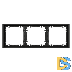 Рамка пластиковая VOLTUM S70 на 3 поста, (черный матовый)