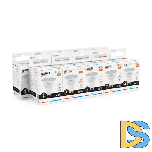 Лампа светодиодная Gauss GU10 9W 3000K матовая 13619