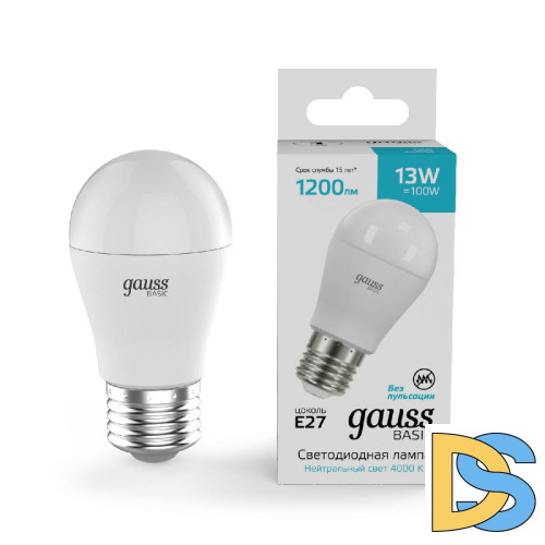 Лампа светодиодная Gauss Basic E27 13W 4000K 10502232