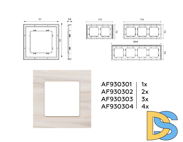 Рамка четырехместная Ambrella Volt Grand AF930304