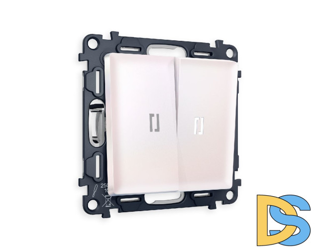 Комплект механизма 2-кл проходного выключателя с подсветкой Ambrella Volt Alfa MA204035