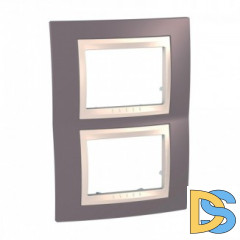 Рамка 2-ая (двойная) вертикальная, Лиловый/Бежевый, серия Unica, Schneider Electric