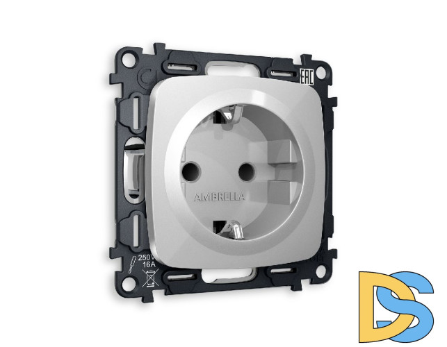 Комплект механизма розетки с/з со шторками Ambrella Volt Omega MO407010