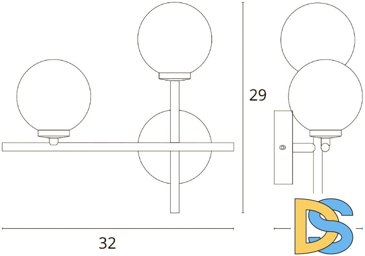 Бра Arte Lamp Bolla-Piccolo A3988AP-2AB