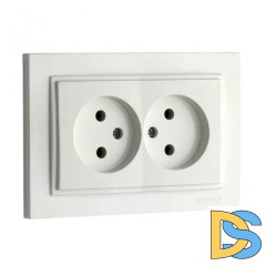Розетка двойная без земли Mono Electric Despina 16А 250В белый 102-190005-121