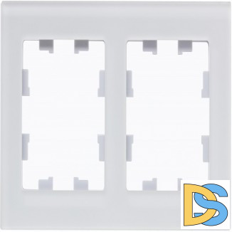 Рамка 2-ая (двойная), Стекло Матовое Белое, серия Atlas Design Nature, Schneider Electric
