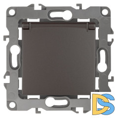 Розетка 2P+E Schuko со шторками с крышкой Эра 12-2103-13 Б0019328