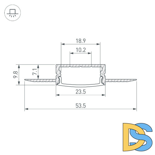 Профиль Arlight FANTOM-W20-H10-2000 ANOD 047360