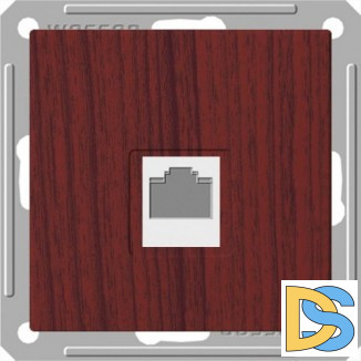 Розетка компьютерная 1-ая кат.5е, RJ-45 (интернет), Мореный дуб (пластик), серия Wessen 59, Schneider Electric
