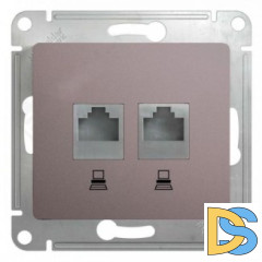 Розетка компьютерная 2-ая кат.5е, RJ-45 (интернет), Платина, серия Glossa, Schneider Electric