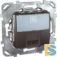 Розетка компьютерная 1-ая кат.5е, RJ-45 (интернет), Графит, серия UNICA TOP/CLASS, Schneider Electric