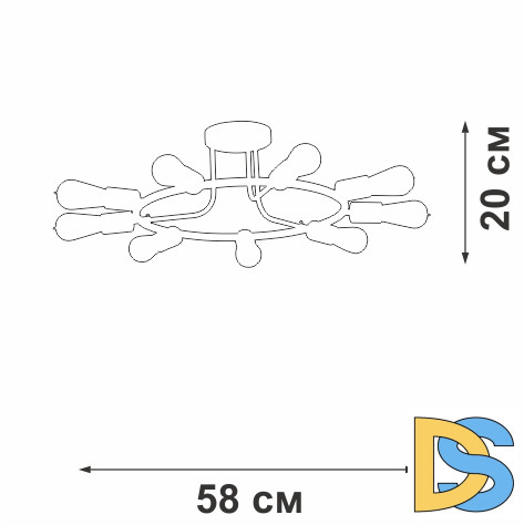 Потолочная люстра Vitaluce V3797-1/9PL