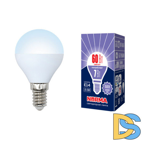 Лампа светодиодная (UL-00003818) Volpe E14 7W 6500K матовая LED-G45-7W/DW/E14/FR/NR