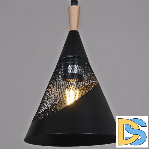 Подвесной светильник Reluce 03250-3.9-03 BK+WOOD