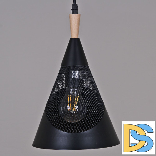 Подвесной светильник Reluce 03250-3.9-03 BK+WOOD