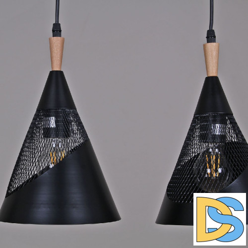 Подвесной светильник Reluce 03250-3.9-03 BK+WOOD