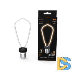Лампа светодиодная филаментная Gauss E27 4W 2700K матовая 1005802104