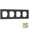 Рамка на 4 поста Werkel Slab (черный матовый) W0042908