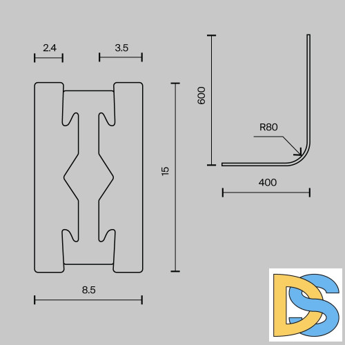 Радиусный коннектор для шинопровода Maytoni Flarity TRX154-RC80-B