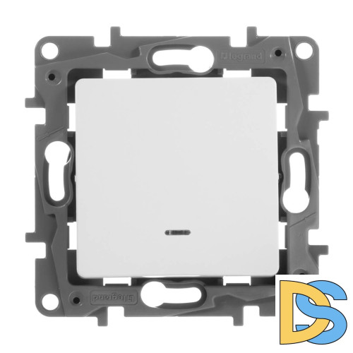 Переключатель одноклавишный Legrand Etika с подсветкой 10A 250V антрацит 672615