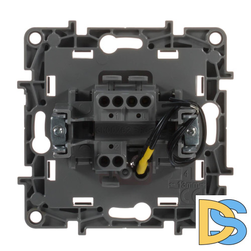 Переключатель одноклавишный Legrand Etika с подсветкой 10A 250V антрацит 672615