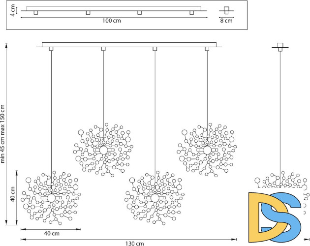 Подвесная люстра Lightstar Extra (721132+ 572142) L4PL721132