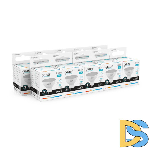 Лампа cветодиодная Gauss GU5.3 5.5W 4100K матовая 13526