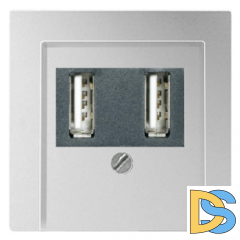 Розетка USB двойная для зарядки ( А+С ), 3,0А Jung ECO Profi Алюминий