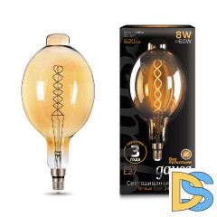 Лампа светодиодная филаментная Gauss E27 8W 2400K золотая 152802008