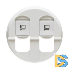 Лицевая панель Legrand Celiane розетки компьютерной 2хRJ45 белая 068252