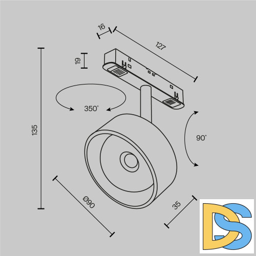 Трековый магнитный светильник Maytoni Lens TR217-2-15W4K-B