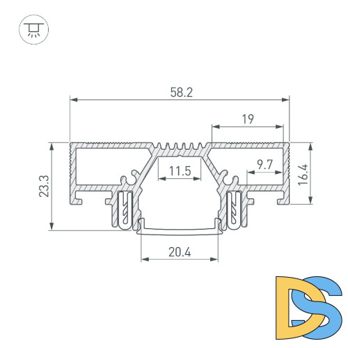 Профиль Arlight STRETCH-20-CEIL-D-CENTER-2000 WHITE 042948