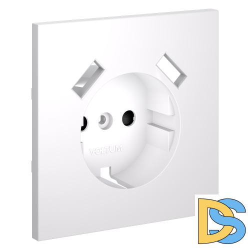 Накладка для розетки с заземлением и защитными шторками, с USB A+A, S70 (белый матовый)