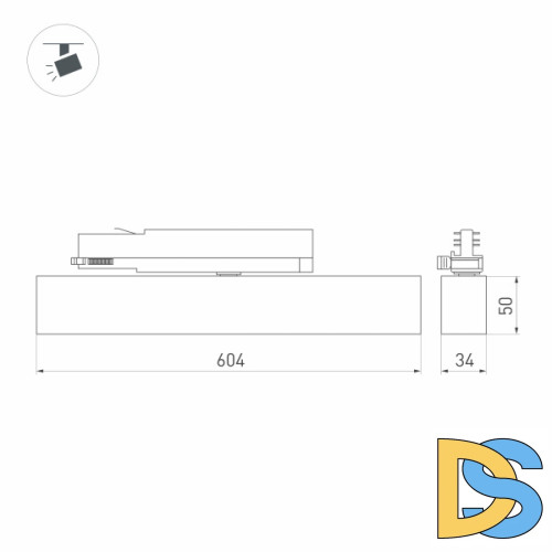 Трековый светильник ArlightLGD-Flat-4TR-S605-25W Day4000 033697(1)
