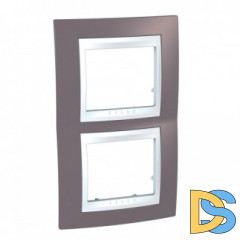 Рамка 2-ая (двойная) вертикальная, Лиловый/Белый, серия Unica, Schneider Electric