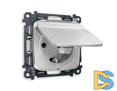 Комплект механизма розетки с/з со шторками и крышкой Ambrella Volt Omega MO408010