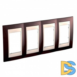Рамка 4-ая (четверная), Терракотовый/Бежевый, серия Unica, Schneider Electric