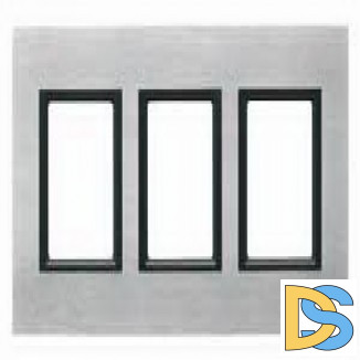 Рамка 3-ая (тройная), Серебристый алюминий, серия UNICA TOP/CLASS, Schneider Electric