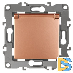 Розетка 2P+E Schuko со шторками с крышкой Эра 12-2103-14 Б0019329