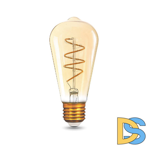 Лампа светодиодная филаментная Gauss E27 6W 2400K золотая 157802006