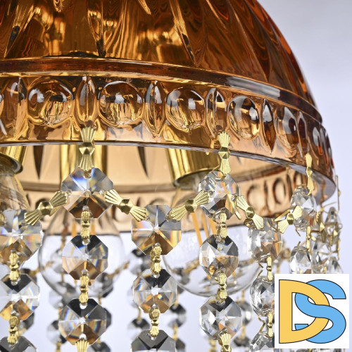 Подвесной светильник Bohemia Ivele Crystal 5478/22 G Amber/M-1G Leafs