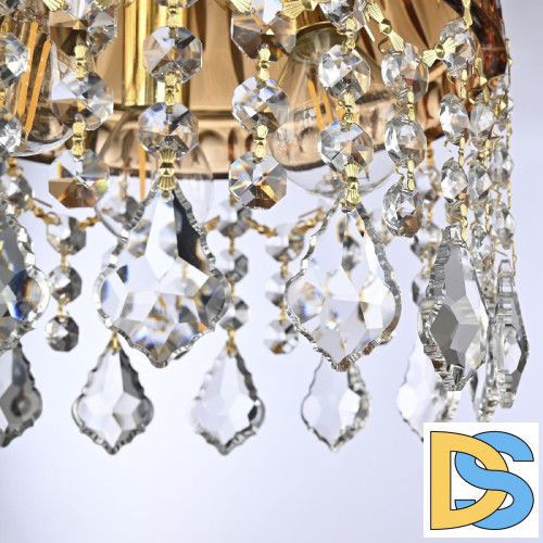 Подвесной светильник Bohemia Ivele Crystal 5478/22 G Amber/M-1G Leafs